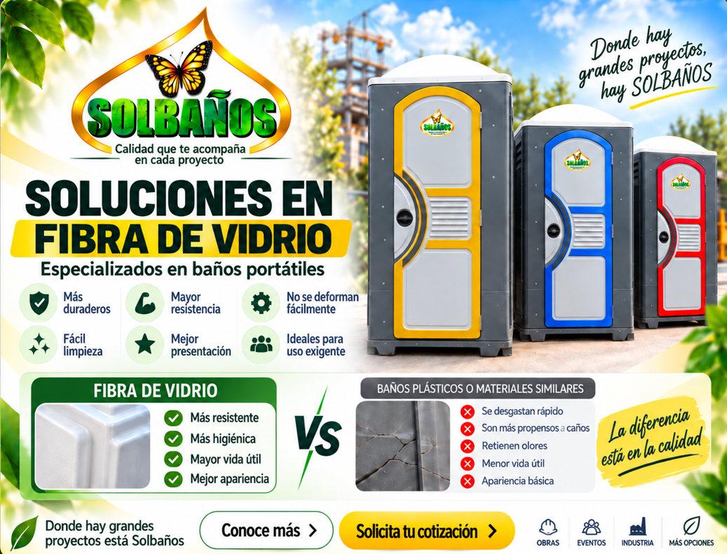 SOLBAÑOS - Soluciones en fibra de vidrio y baños portátiles