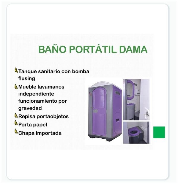 Ficha visual de Baño portátil dama