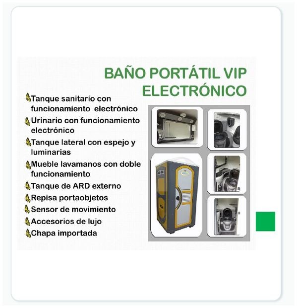 Ficha visual de Baño portátil VIP electrónico