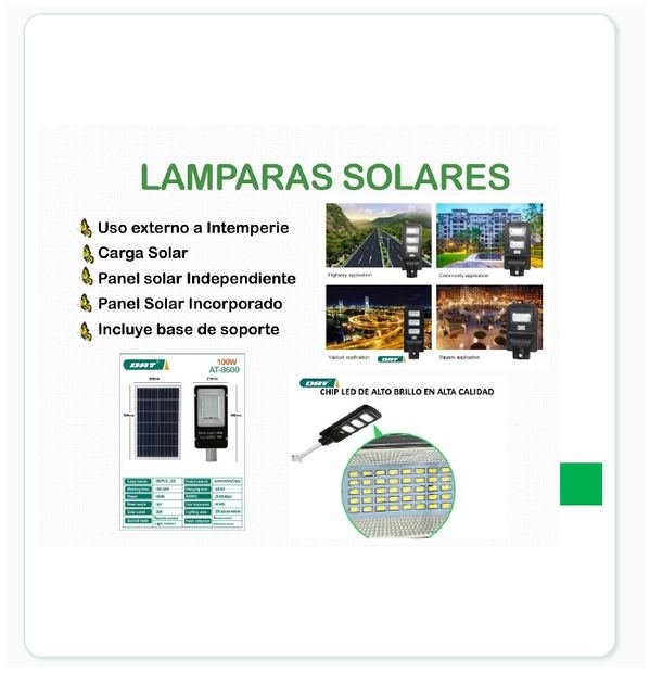 Ficha visual de Lámparas solares